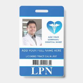 Tarjeta De Identificación LPN vertical, enfermera práctica con licencia, ID 