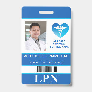 Tarjeta De Identificación LPN Vertical, Enfermera Práctica Licenciada, Ident