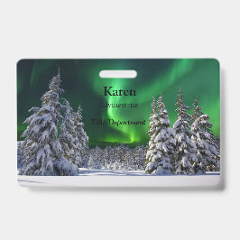 Tarjeta De Identificación Luces boreales durante el invierno