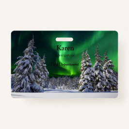 Tarjeta De Identificación Luces boreales durante el invierno