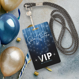 Tarjeta De Identificación Luces en cascada Sweet 16 Blue ID790