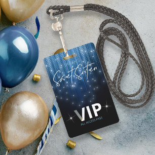 Tarjeta De Identificación Luces en cascada Sweet 16 Blue ID790