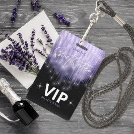 Tarjeta De Identificación Luces en Cascada Sweet 16 Violeta ID790