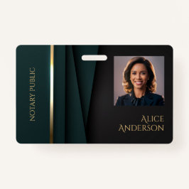 Tarjeta De Identificación Lujo dorado elegante notario público