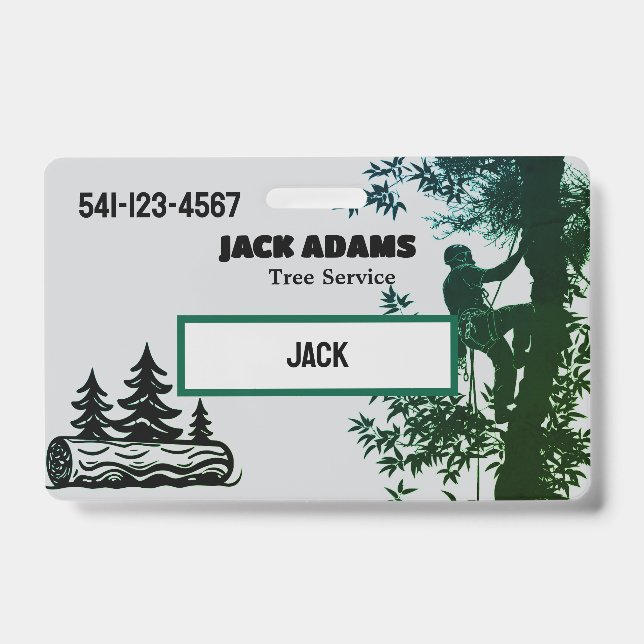 Tarjeta De Identificación Lumberjack Tree Service Business Card (Front)