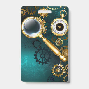 Tarjeta De Identificación Lupa de estilo steampunk