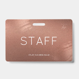 Tarjeta De Identificación Luxury Stylish Bronze Business Staff ID