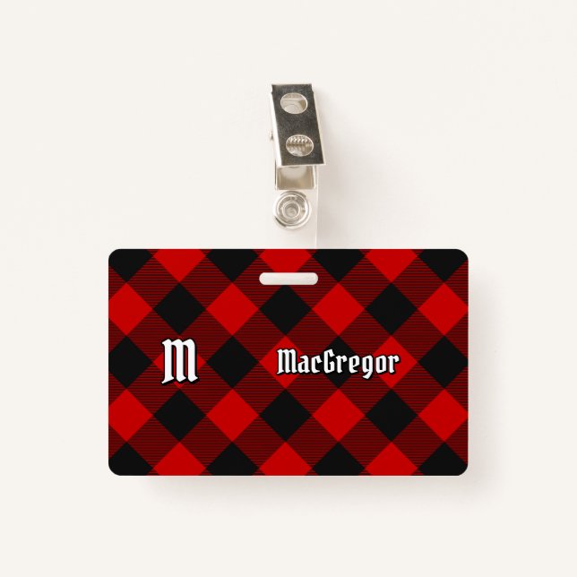 Tarjeta De Identificación MacGregor Rob Roy Tartan Badge (Anverso con clip)