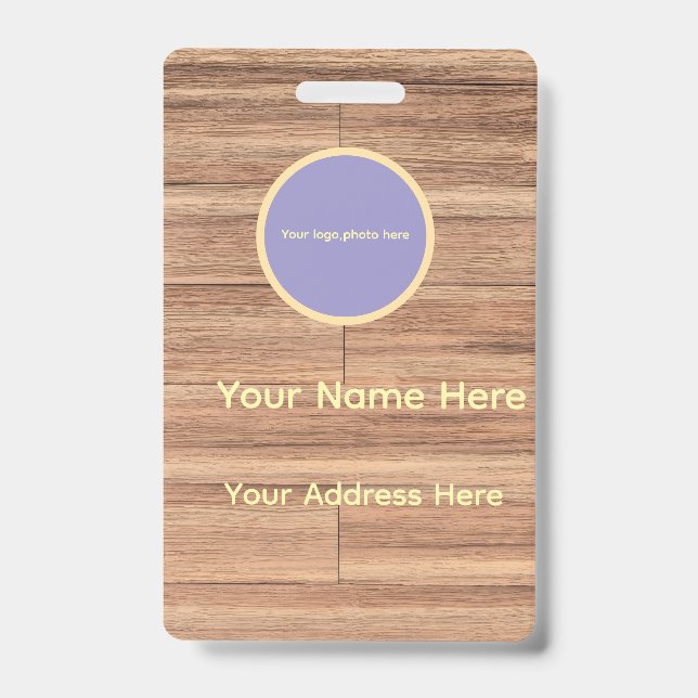 Tarjeta De Identificación Madera Personalizada (Parte frontal)
