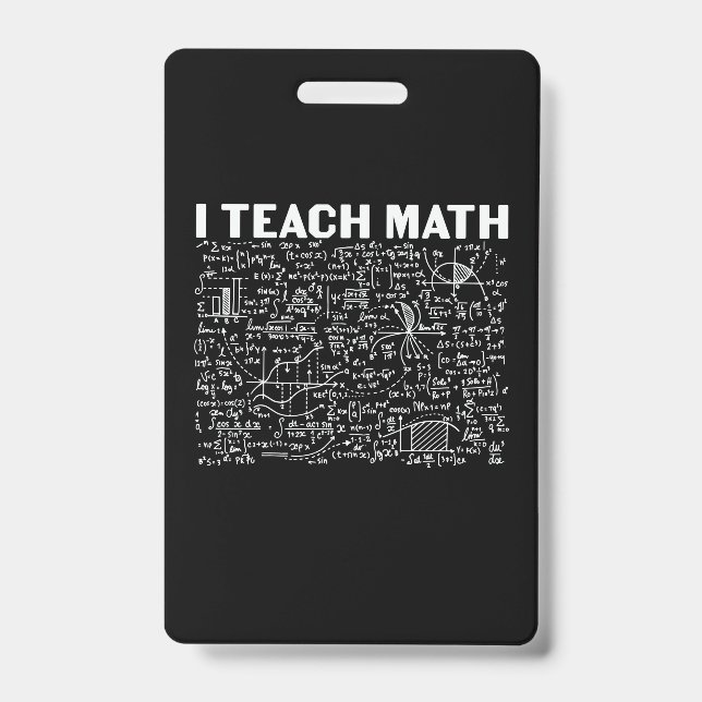 Tarjeta De Identificación Maestra: Enseño matemática (Parte frontal)