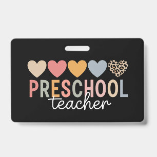 Tarjeta De Identificación Maestra Preescolar Regreso a Clases 