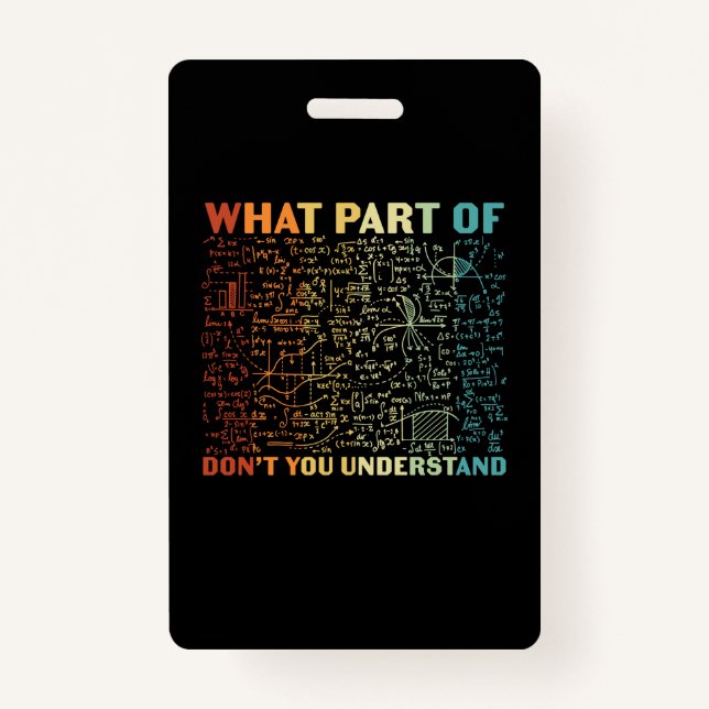 Tarjeta De Identificación Maestra ¿Qué Parte De La Matemática? (Anverso)