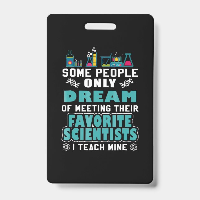 Tarjeta De Identificación Maestro de Ciencias Enseña Biología Química Física (Parte frontal)