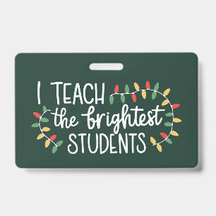 Tarjeta De Identificación Maestro Navidad Enseño A Los Estudiantes Más Brill