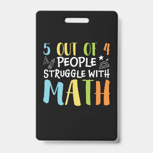 Tarjeta De Identificación Maestros de matemáticas luchan con matemáticas