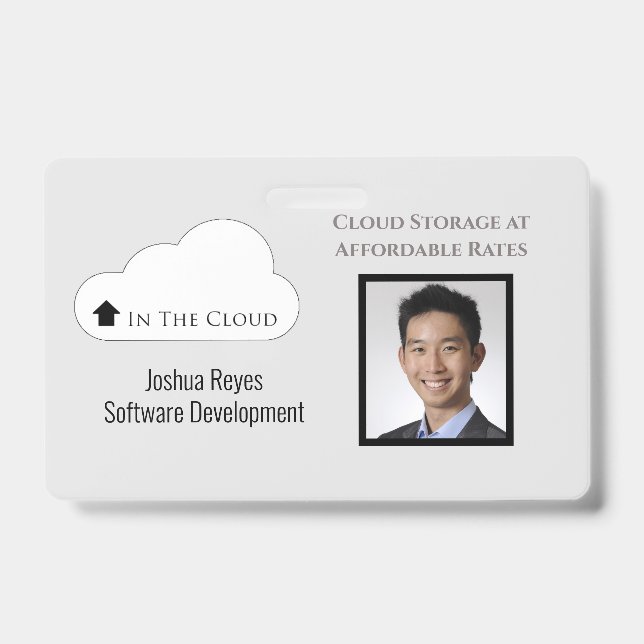 Tarjeta De Identificación Magnético horizontal reutilizable de fotografías e (Parte frontal)