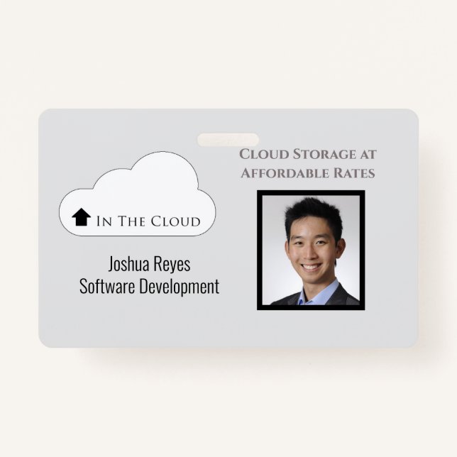 Tarjeta De Identificación Magnético horizontal reutilizable de fotografías e (Anverso)