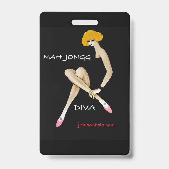 Tarjeta De Identificación Mah Jongg Insignia de Plástico (Parte frontal)