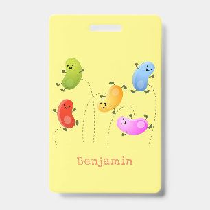 Tarjeta De Identificación Malas judías felices saltando ilustracion personal