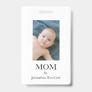 Tarjeta De Identificación Mamá al recién nacido foto con carné de identidad