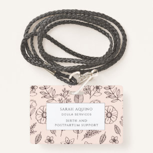 Tarjeta De Identificación Mano Brillante Dibuja Floral Sobre La Bella Rosa D