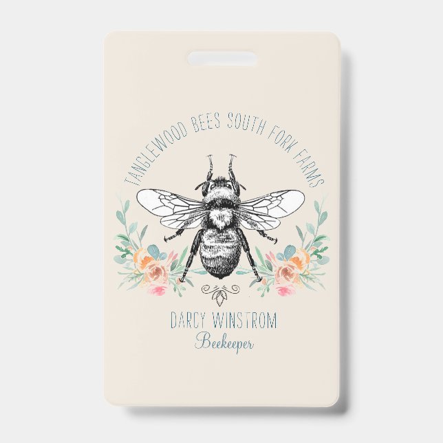 Tarjeta De Identificación Mano caprichosa dibuja miel de abeja acuaria (Parte frontal)