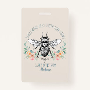 Tarjeta De Identificación Mano caprichosa dibuja miel de abeja acuaria