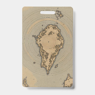 Tarjeta De Identificación Mapa Antiguo de Isla de Cartografía Fantástica Vin