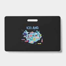 Tarjeta De Identificación Mapa de Islandia