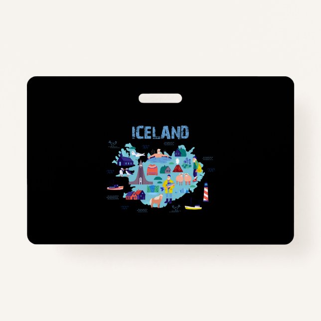 Tarjeta De Identificación Mapa de Islandia (Anverso)