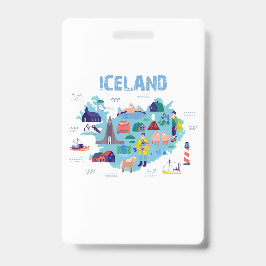 Tarjeta De Identificación Mapa de Islandia