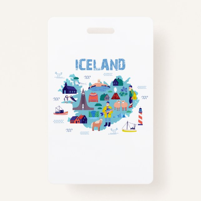 Tarjeta De Identificación Mapa de Islandia (Anverso)