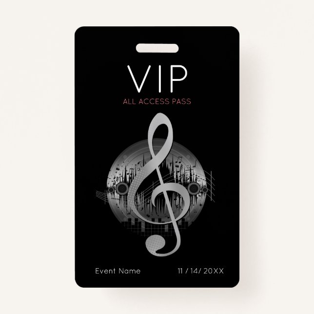 Tarjeta De Identificación Maravilloso Tune VIP All Access Badge (Anverso)