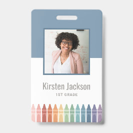 Tarjeta De Identificación Marca de identificación de foto con nombre de prof