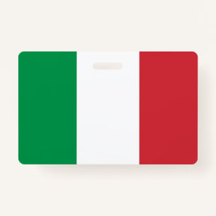 Tarjeta De Identificación Marca de nombre con bandera de Italia