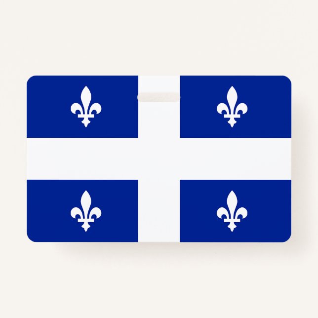 Tarjeta De Identificación Marca de nombre con bandera de Quebec (Anverso)