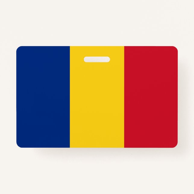 Tarjeta De Identificación Marca de nombre con bandera de Rumania (Anverso)