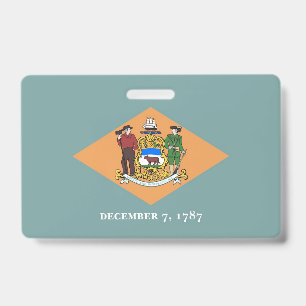 Tarjeta De Identificación Marca de nombre con bandera del estado de Delaware