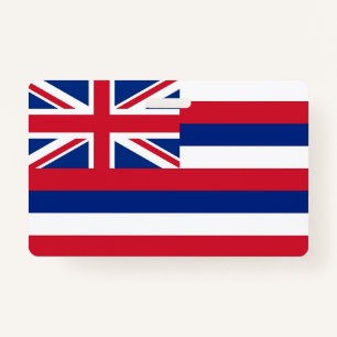 Tarjeta De Identificación Marca de nombre con bandera del estado de Hawaii,