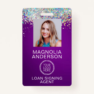 Tarjeta De Identificación Marca de nombre de código de barras del logotipo d