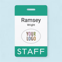 Marca de nombre de personal verde esmeralda Clip R