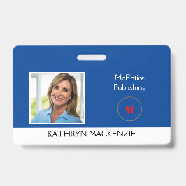 Tarjeta De Identificación Marca de nombre personalizada del logotipo azul de
