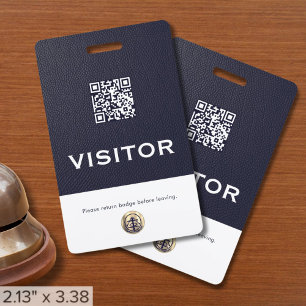 Tarjeta De Identificación Marca de visitante del código QR del logotipo de l