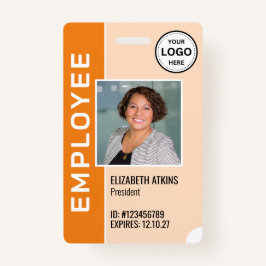 Tarjeta De Identificación Marca fotográfica de naranja de logotipo corporati