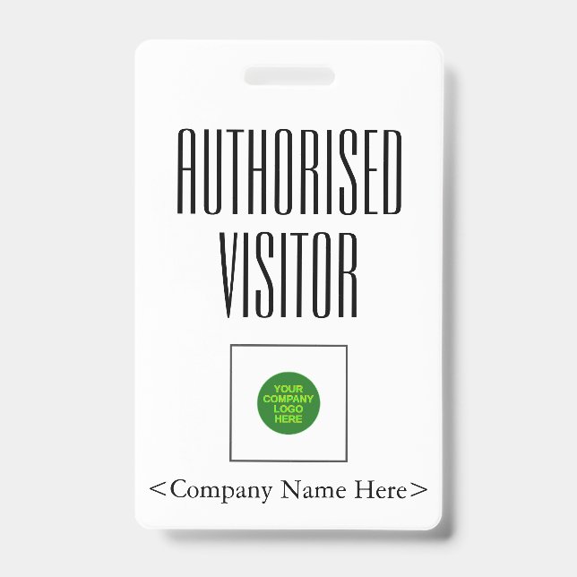 Tarjeta De Identificación Marca "Visitante autorizado" de moda (Parte frontal)