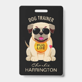 Tarjeta De Identificación Marcadores de texto y color de Pug Life personaliz