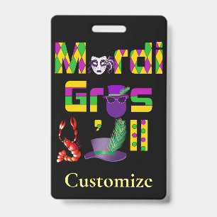 Tarjeta De Identificación Mardi Gras Y'all Thunder_Cove