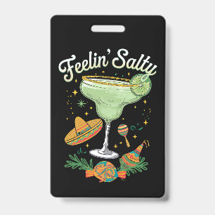 Tarjeta De Identificación Margarita Salada Divertida Cinco De Mayo