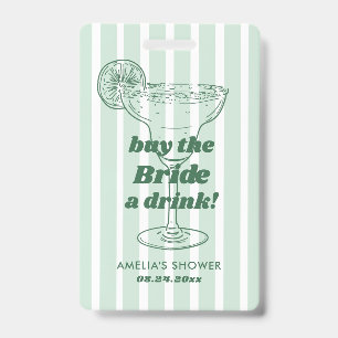 Tarjeta De Identificación Margs y Matrimonio Retro Despedida de Soltera
