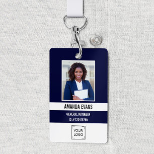 Tarjeta De Identificación Marina   Logotipo del empleado de fotografía o cód